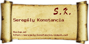 Seregély Konstancia névjegykártya
